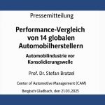 Performance-Vergleich von 14 globalen Automobilherstellern – Automobilindustrie vor Konsolidierungswelle