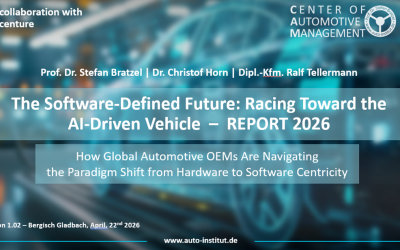 Neue Studie von Accenture und Center of Automotive Management (CAM):Die Automobilindustrie an der Schwelle zum AI-definierten Fahrzeug