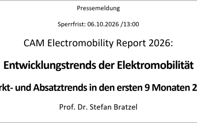 Entwicklungstrends der Elektromobilität in Deutschland: Markt- und Absatztrends in den ersten 9 Monaten 2026
